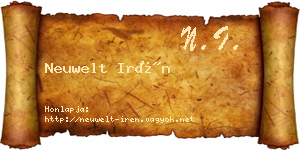 Neuwelt Irén névjegykártya